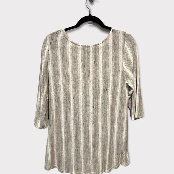 W5 Striped 3/4 sleeve Roll Knot Sweater size L - Picture 8 of 9